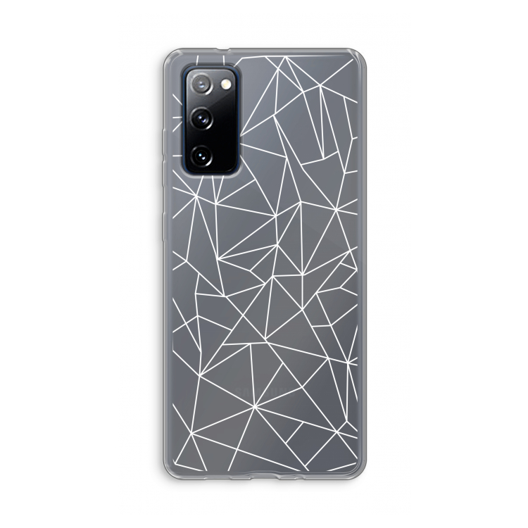 Geometrische lijnen wit: Samsung Galaxy S20 FE / S20 FE 5G Transparant Hoesje