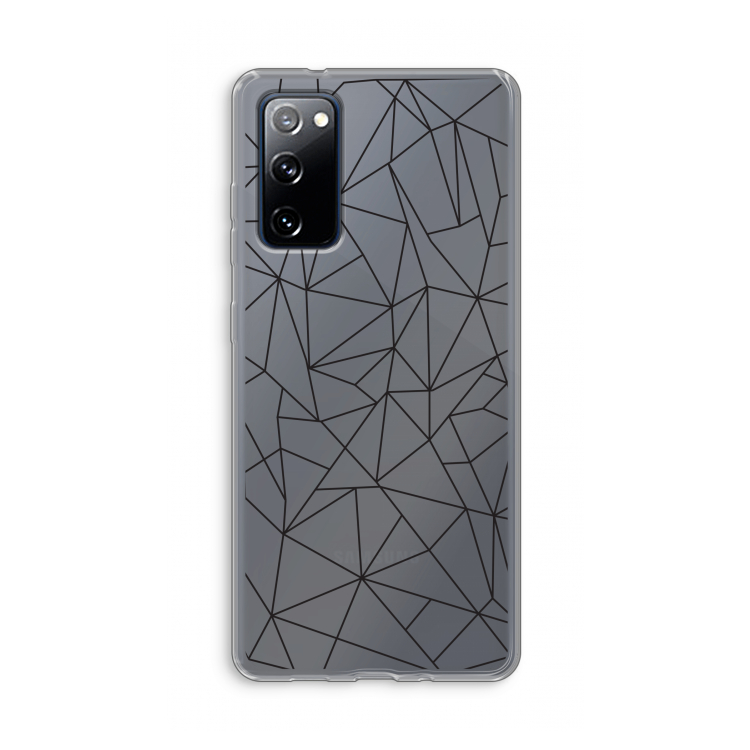 Geometrische lijnen zwart: Samsung Galaxy S20 FE / S20 FE 5G Transparant Hoesje