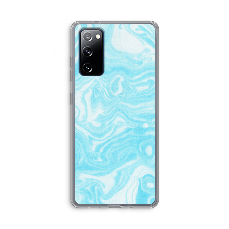 Waterverf blauw: Samsung Galaxy S20 FE / S20 FE 5G Transparant Hoesje