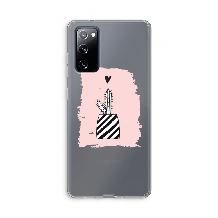 Zwart-wit cactus: Samsung Galaxy S20 FE / S20 FE 5G Transparant Hoesje
