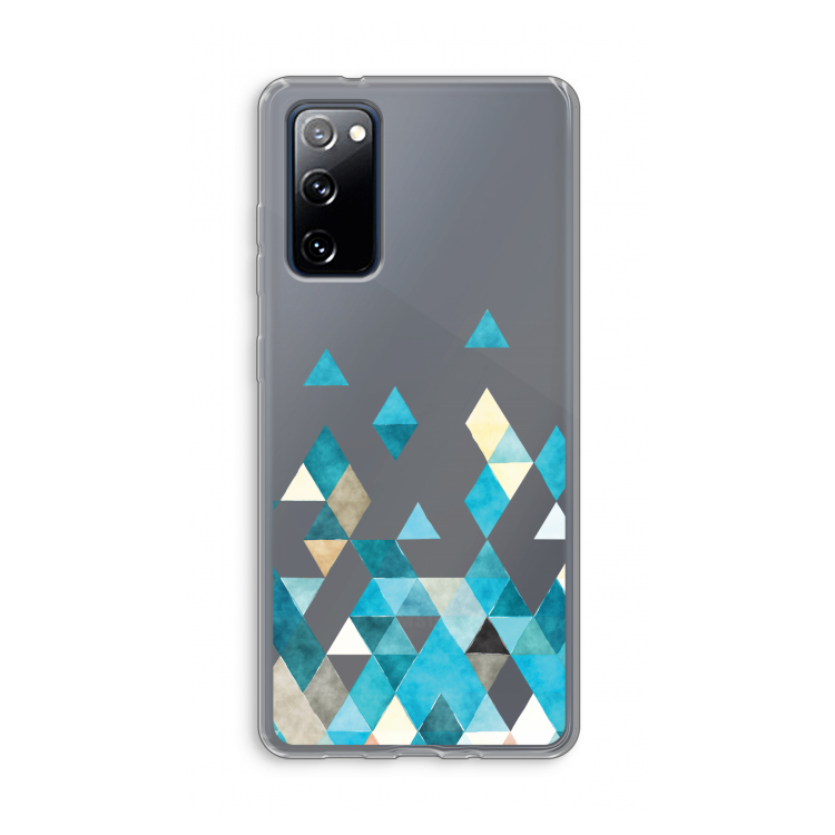 Gekleurde driehoekjes blauw: Samsung Galaxy S20 FE / S20 FE 5G Transparant Hoesje