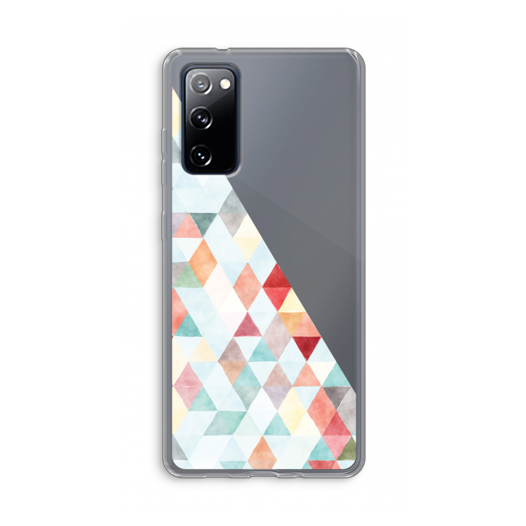 Gekleurde driehoekjes pastel: Samsung Galaxy S20 FE / S20 FE 5G Transparant Hoesje
