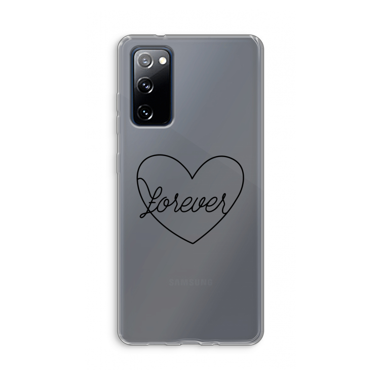Forever heart black: Samsung Galaxy S20 FE / S20 FE 5G Transparant Hoesje