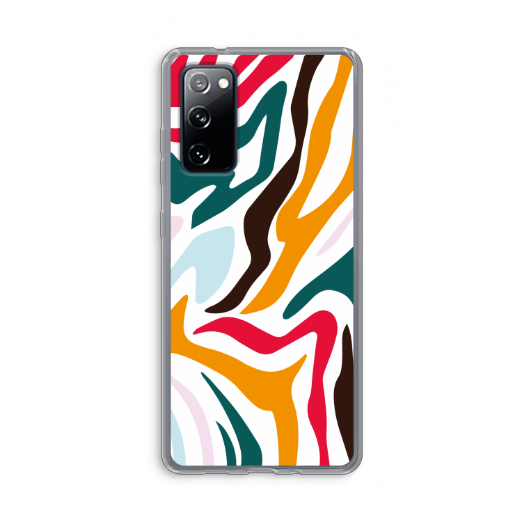 Colored Zebra: Samsung Galaxy S20 FE / S20 FE 5G Transparant Hoesje