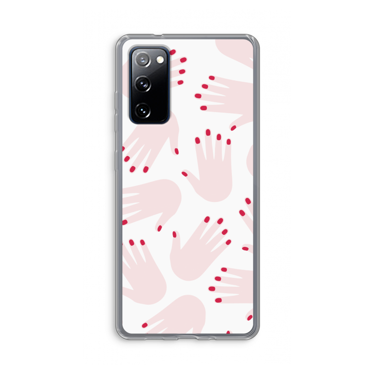 Hands pink: Samsung Galaxy S20 FE / S20 FE 5G Transparant Hoesje
