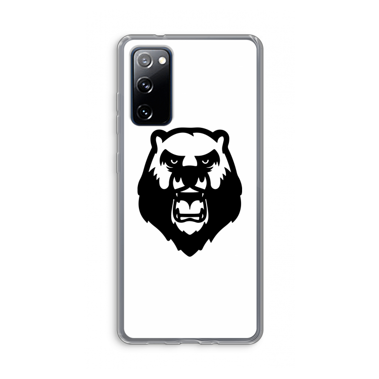 Angry Bear (white): Samsung Galaxy S20 FE / S20 FE 5G Transparant Hoesje