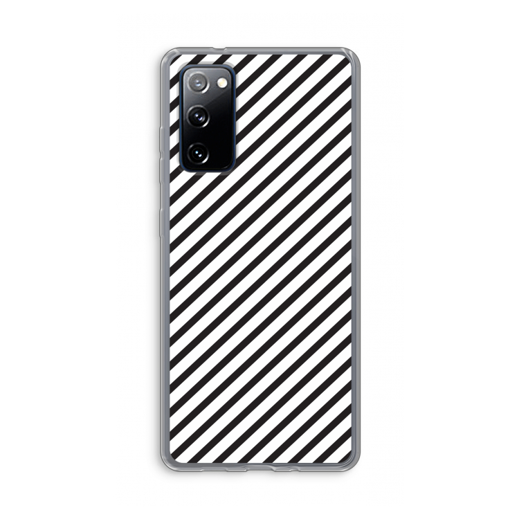 Strepen zwart-wit: Samsung Galaxy S20 FE / S20 FE 5G Transparant Hoesje