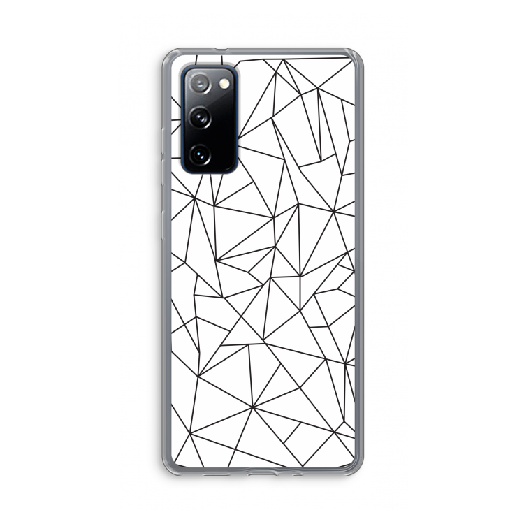Geometrische lijnen zwart: Samsung Galaxy S20 FE / S20 FE 5G Transparant Hoesje