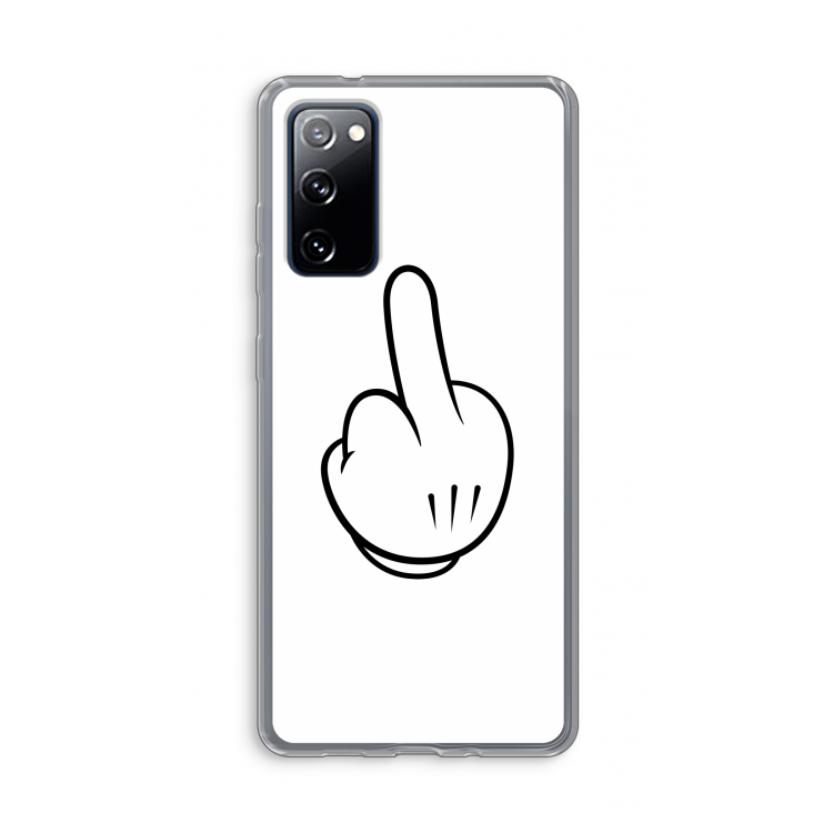 Middle finger white: Samsung Galaxy S20 FE / S20 FE 5G Transparant Hoesje