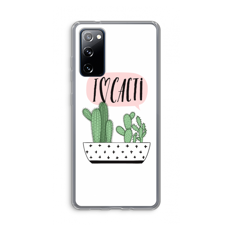 I love cacti: Samsung Galaxy S20 FE / S20 FE 5G Transparant Hoesje