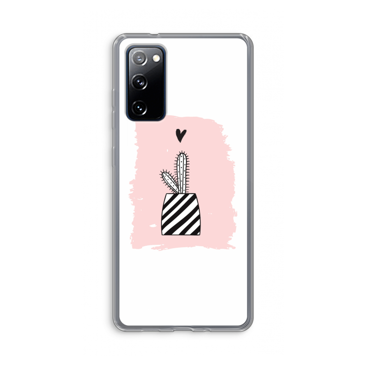Zwart-wit cactus: Samsung Galaxy S20 FE / S20 FE 5G Transparant Hoesje