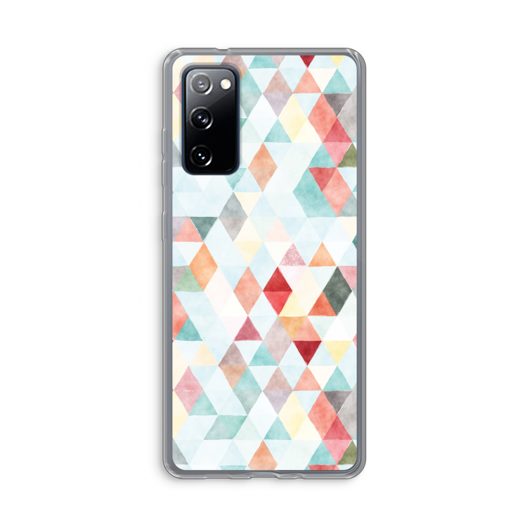Gekleurde driehoekjes pastel: Samsung Galaxy S20 FE / S20 FE 5G Transparant Hoesje