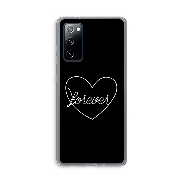 Forever heart black: Samsung Galaxy S20 FE / S20 FE 5G Transparant Hoesje