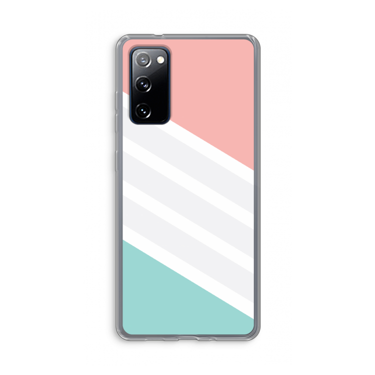 Strepen pastel: Samsung Galaxy S20 FE / S20 FE 5G Transparant Hoesje
