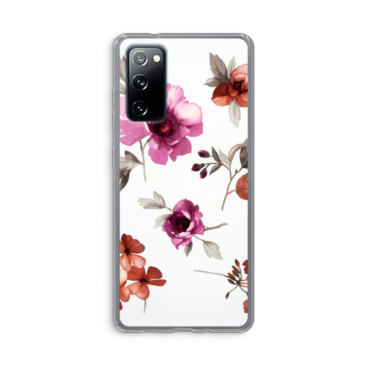 Geschilderde bloemen: Samsung Galaxy S20 FE / S20 FE 5G Transparant Hoesje