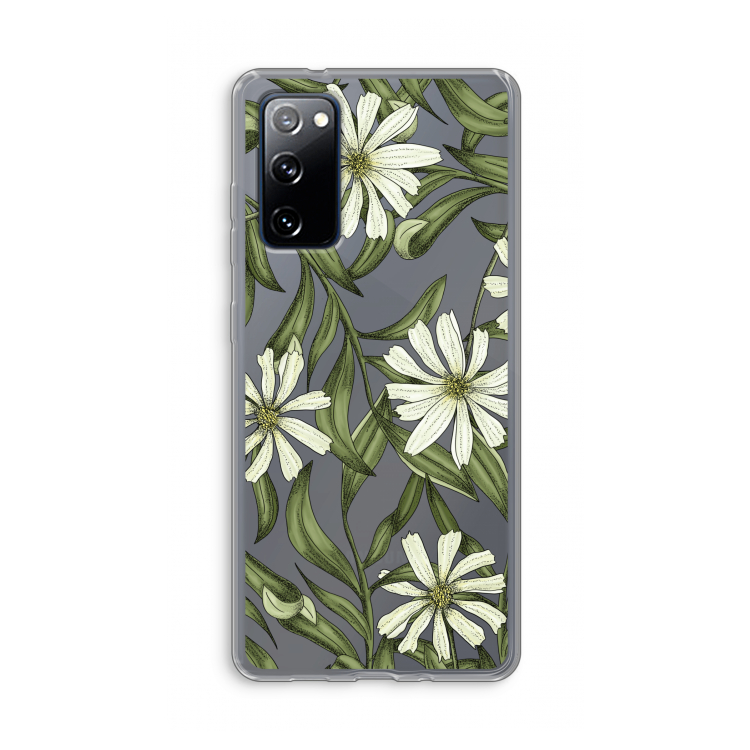 Wit bloemenpatroon: Samsung Galaxy S20 FE / S20 FE 5G Transparant Hoesje