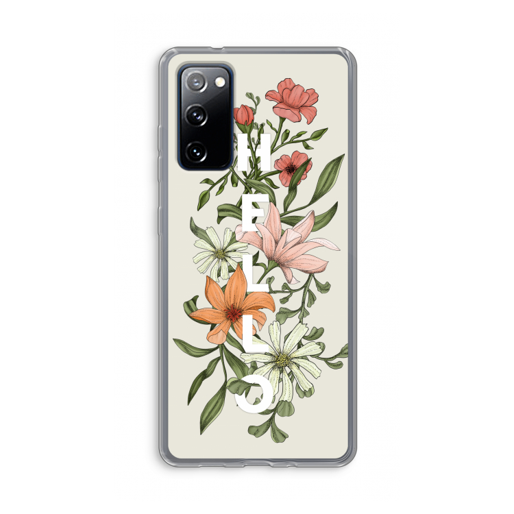 Hello bloemen: Samsung Galaxy S20 FE / S20 FE 5G Transparant Hoesje