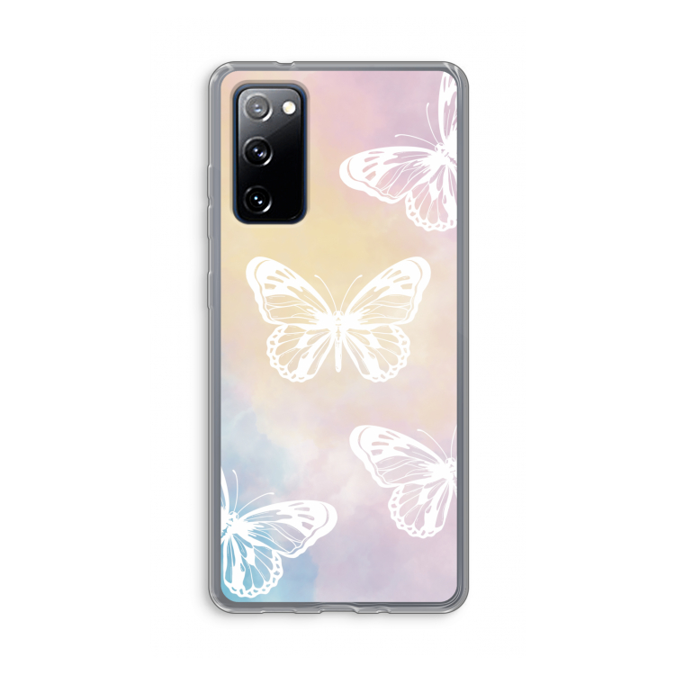 White butterfly: Samsung Galaxy S20 FE / S20 FE 5G Transparant Hoesje