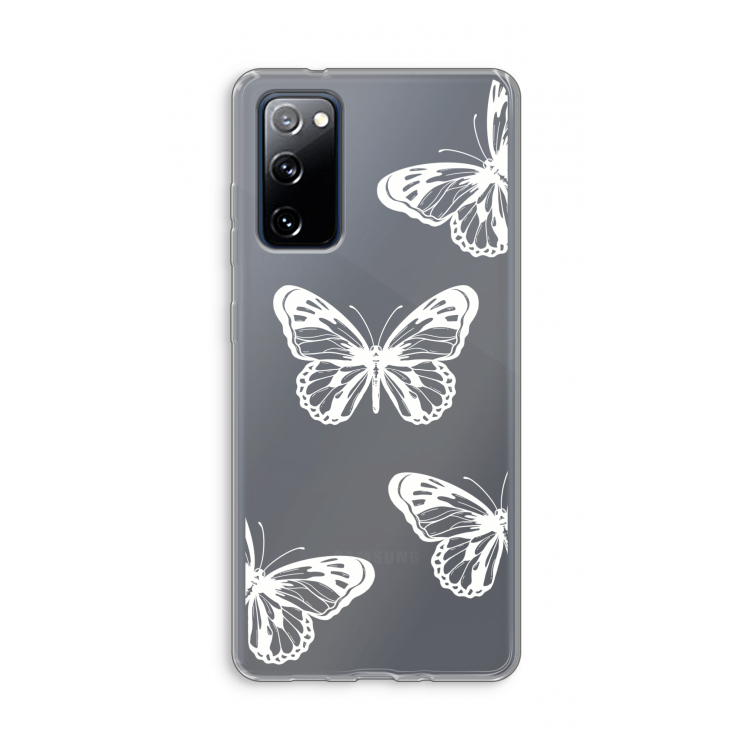 White butterfly: Samsung Galaxy S20 FE / S20 FE 5G Transparant Hoesje