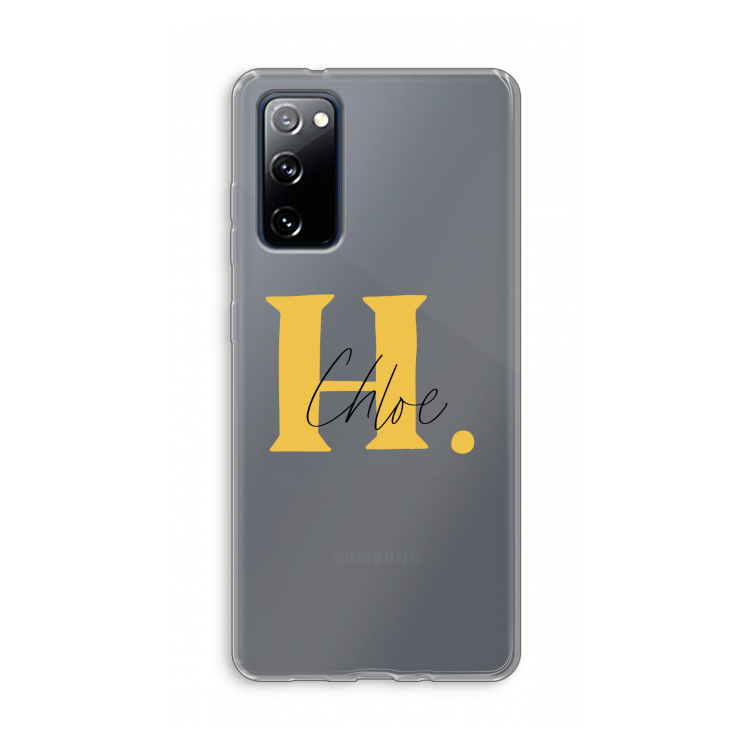 Amber Script: Samsung Galaxy S20 FE / S20 FE 5G Transparant Hoesje