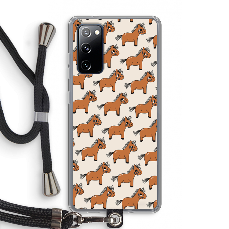 Pony: Samsung Galaxy S20 FE / S20 FE 5G Transparant Hoesje met koord