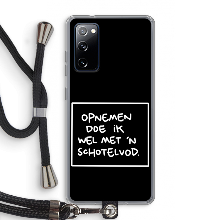 Schotelvod: Samsung Galaxy S20 FE / S20 FE 5G Transparant Hoesje met koord