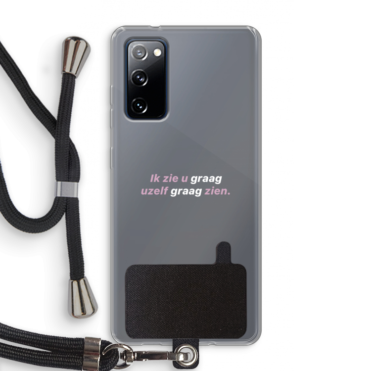 uzelf graag zien: Samsung Galaxy S20 FE / S20 FE 5G Transparant Hoesje met koord