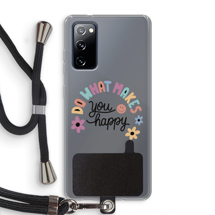 Happy days: Samsung Galaxy S20 FE / S20 FE 5G Transparant Hoesje met koord