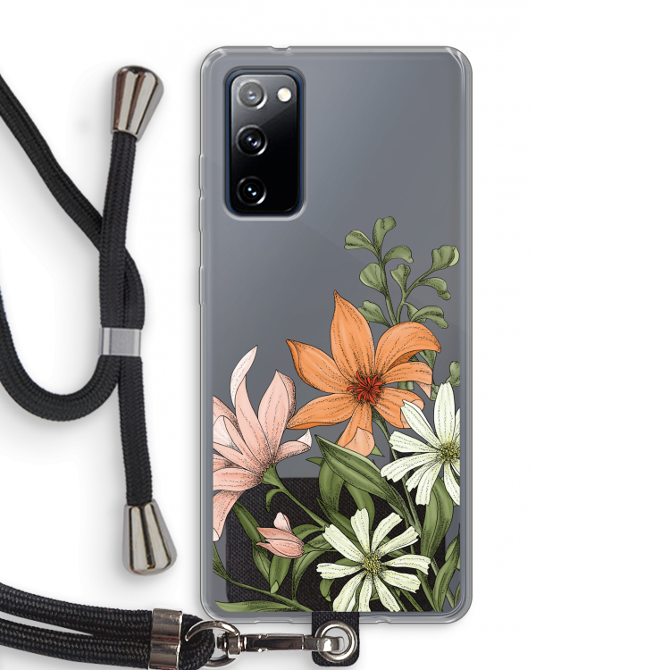 Floral bouquet: Samsung Galaxy S20 FE / S20 FE 5G Transparant Hoesje met koord