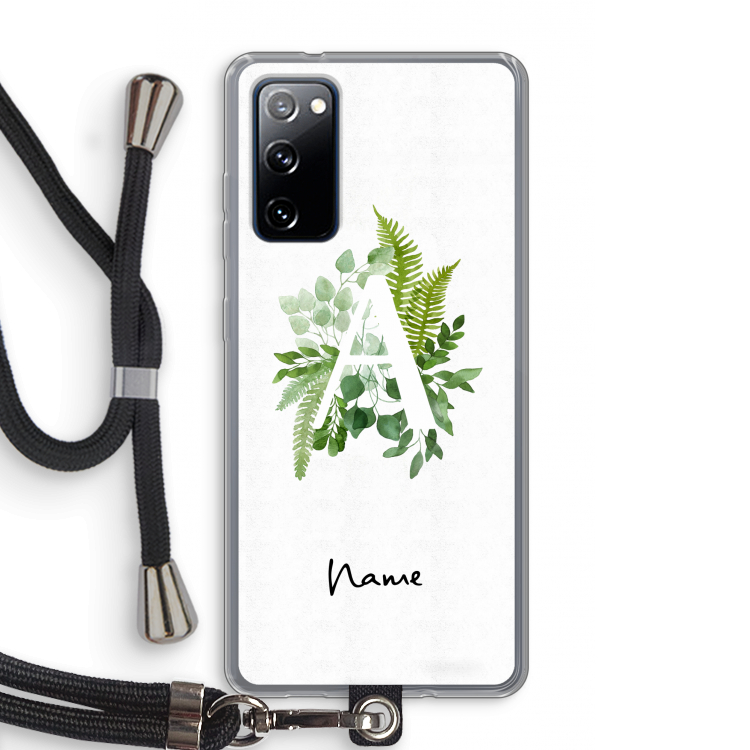 Green Brush: Samsung Galaxy S20 FE / S20 FE 5G Transparant Hoesje met koord