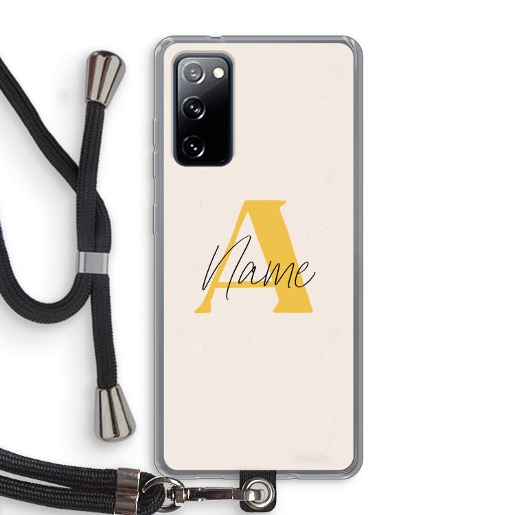 Amber Script: Samsung Galaxy S20 FE / S20 FE 5G Transparant Hoesje met koord