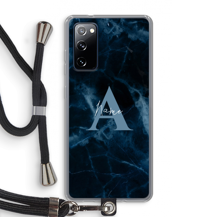 Midnight Marble: Samsung Galaxy S20 FE / S20 FE 5G Transparant Hoesje met koord