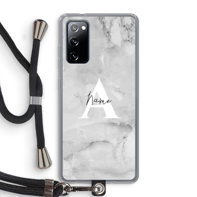Ivory Marble: Samsung Galaxy S20 FE / S20 FE 5G Transparant Hoesje met koord