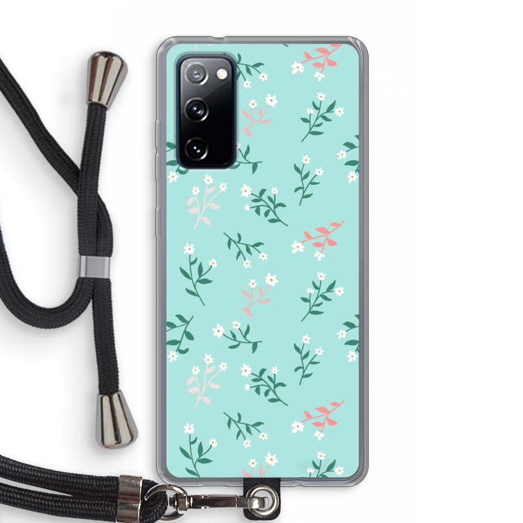 Small white flowers: Samsung Galaxy S20 FE / S20 FE 5G Transparant Hoesje met koord