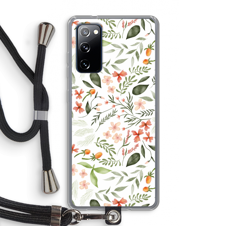 Sweet little flowers: Samsung Galaxy S20 FE / S20 FE 5G Transparant Hoesje met koord
