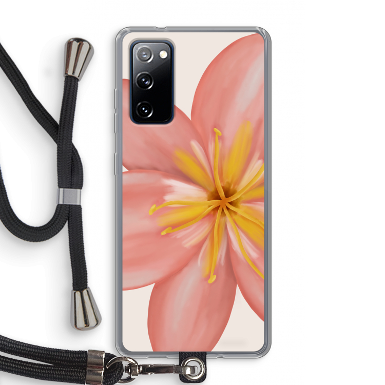 Pink Ellila Flower: Samsung Galaxy S20 FE / S20 FE 5G Transparant Hoesje met koord