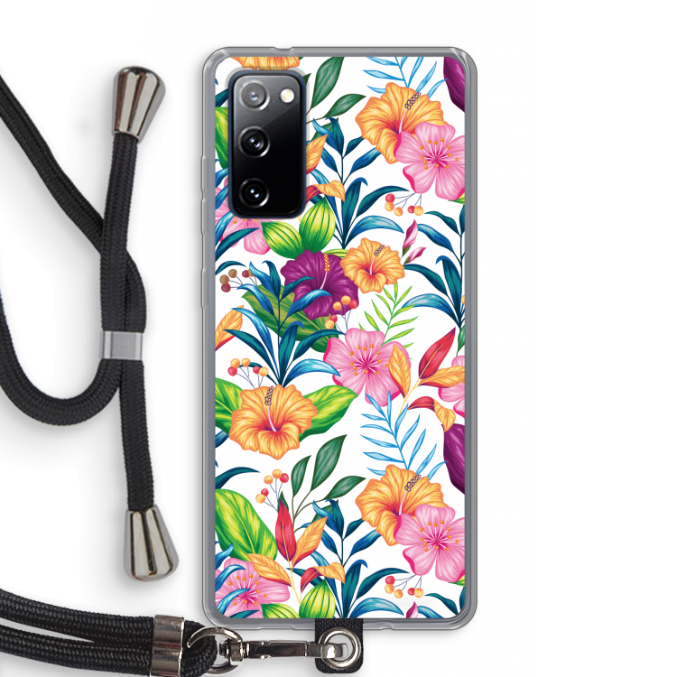 Tropisch 2: Samsung Galaxy S20 FE / S20 FE 5G Transparant Hoesje met koord