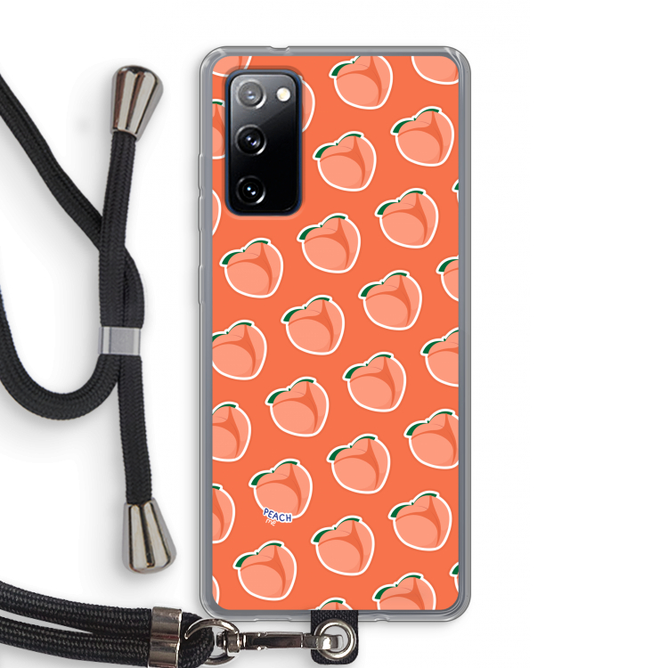 Just peachy: Samsung Galaxy S20 FE / S20 FE 5G Transparant Hoesje met koord