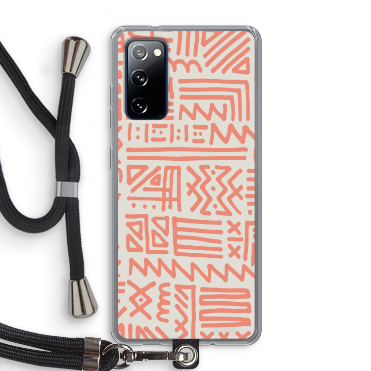 Marrakech Pink: Samsung Galaxy S20 FE / S20 FE 5G Transparant Hoesje met koord