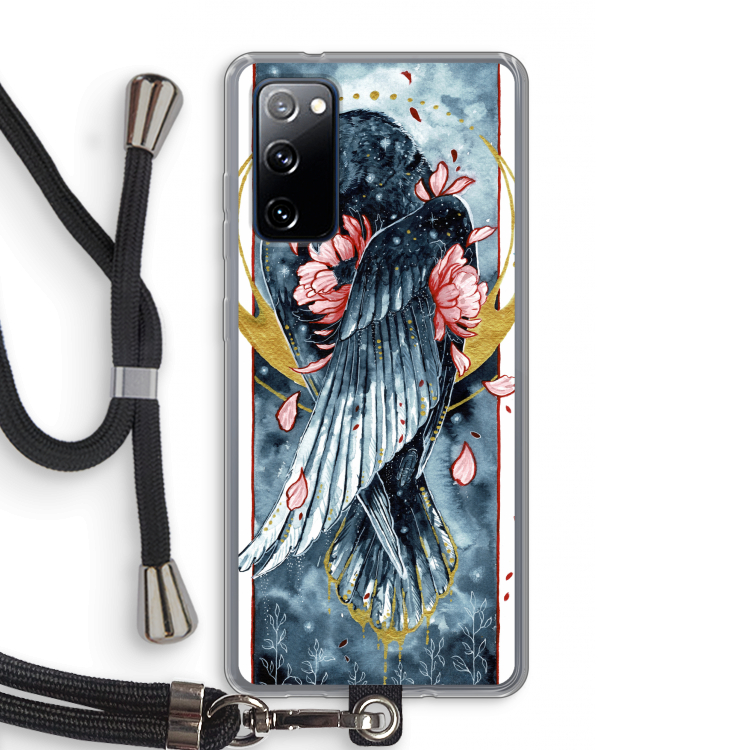 Golden Raven: Samsung Galaxy S20 FE / S20 FE 5G Transparant Hoesje met koord