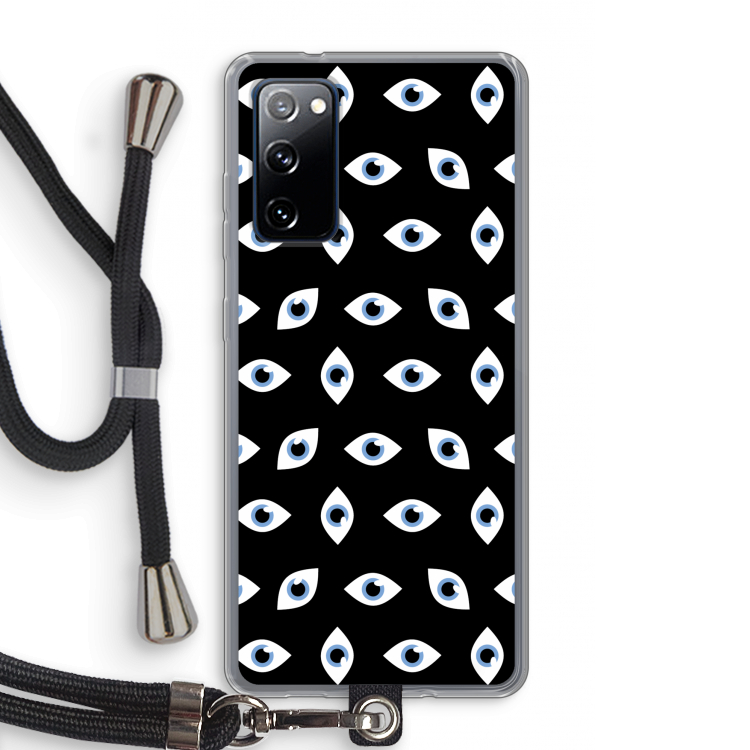 Eyes pattern: Samsung Galaxy S20 FE / S20 FE 5G Transparant Hoesje met koord