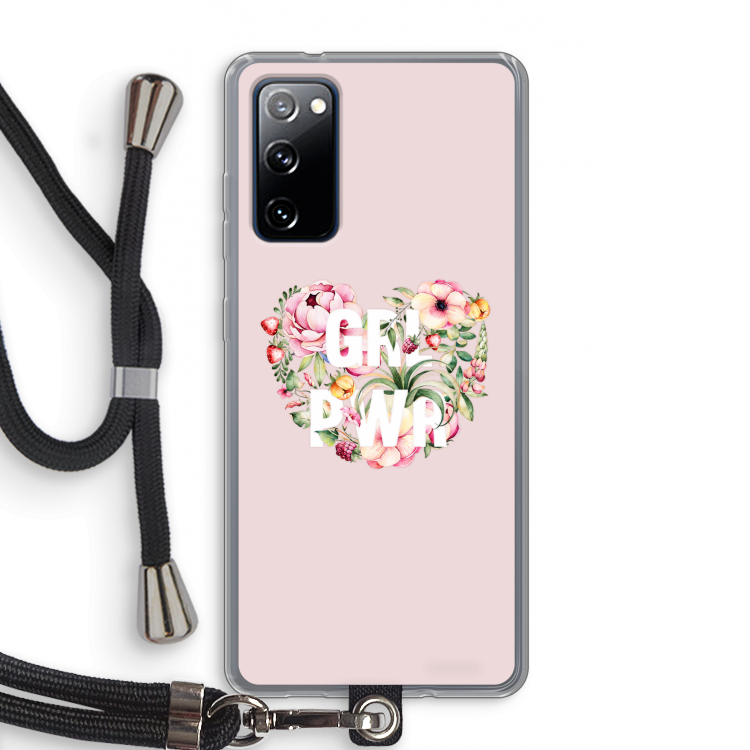 GRL PWR Flower: Samsung Galaxy S20 FE / S20 FE 5G Transparant Hoesje met koord