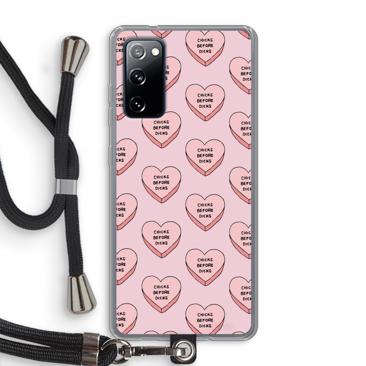 Chicks before dicks: Samsung Galaxy S20 FE / S20 FE 5G Transparant Hoesje met koord