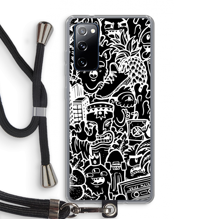 Vexx Black Mixtape: Samsung Galaxy S20 FE / S20 FE 5G Transparant Hoesje met koord
