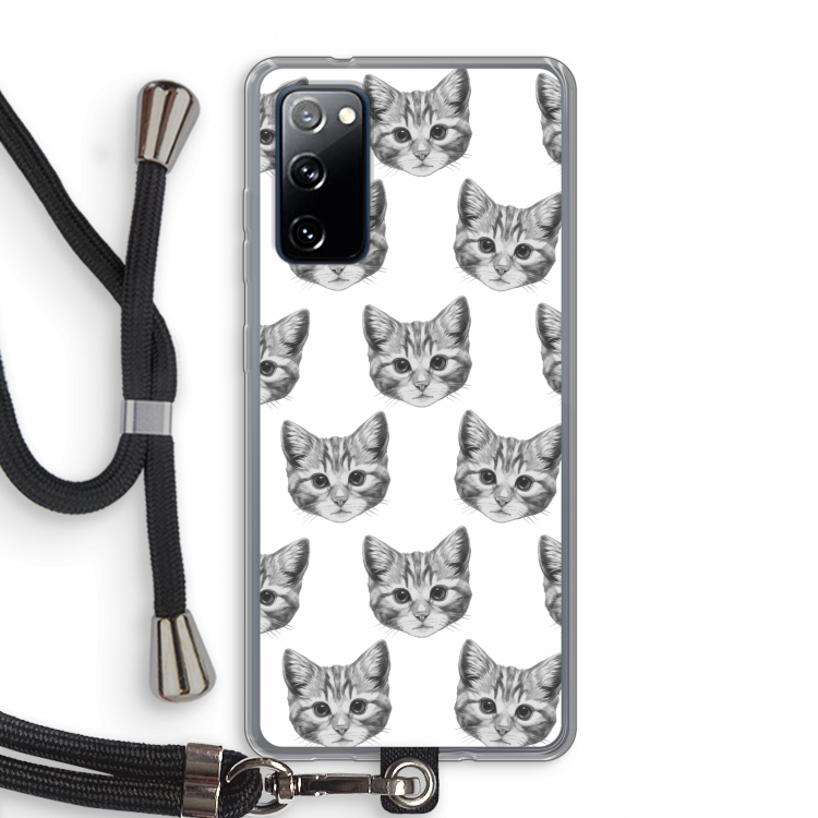 Kitten: Samsung Galaxy S20 FE / S20 FE 5G Transparant Hoesje met koord