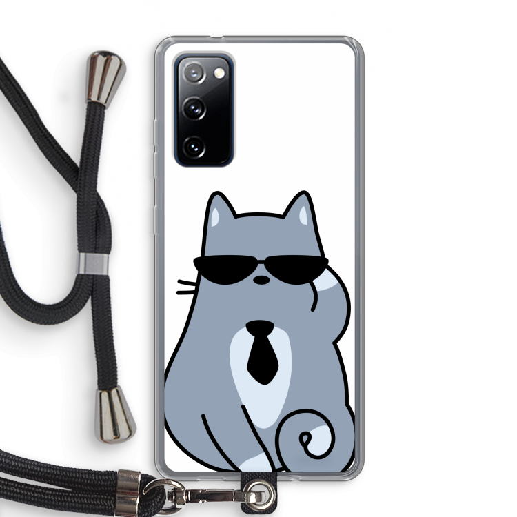 Cool cat: Samsung Galaxy S20 FE / S20 FE 5G Transparant Hoesje met koord