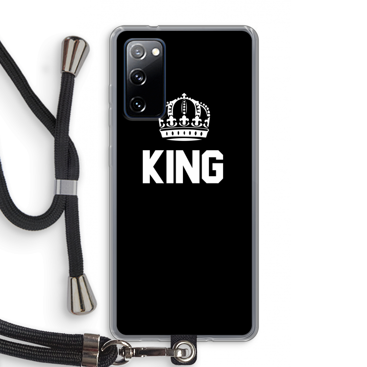 King zwart: Samsung Galaxy S20 FE / S20 FE 5G Transparant Hoesje met koord
