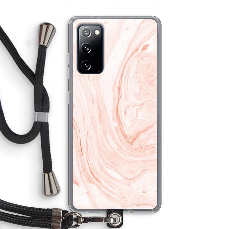 Peach bath: Samsung Galaxy S20 FE / S20 FE 5G Transparant Hoesje met koord