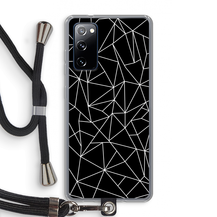 Geometrische lijnen wit: Samsung Galaxy S20 FE / S20 FE 5G Transparant Hoesje met koord