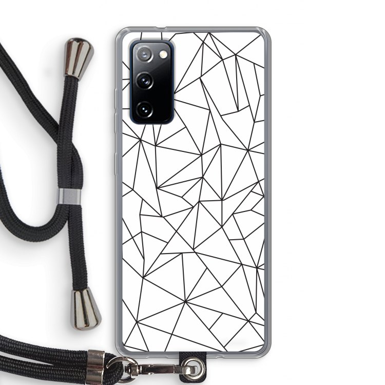 Geometrische lijnen zwart: Samsung Galaxy S20 FE / S20 FE 5G Transparant Hoesje met koord